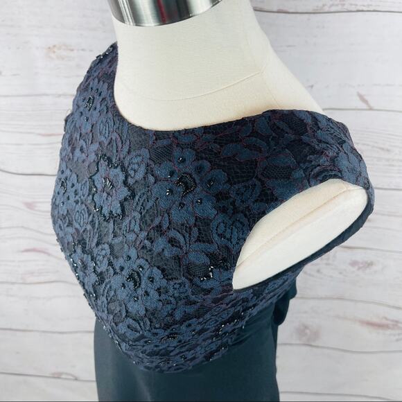Cache vintage navy fit and flare lace beaded bodice - Picture 4 of 10
